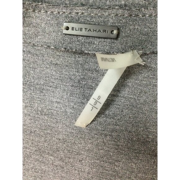 Elie Tahari Melody Reversible Wool Blend Jacket Crew Neckline Gray Blue Large - Picture 12 of 12